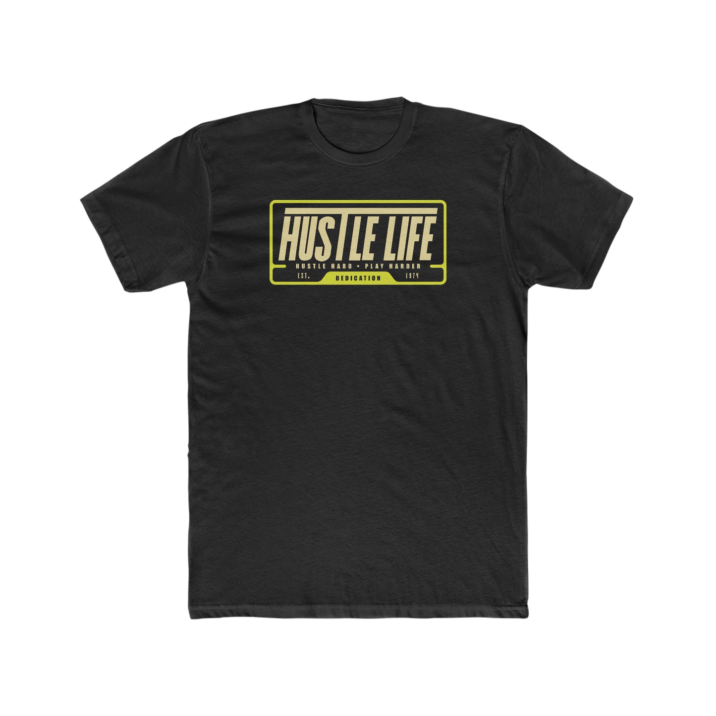 Car Plate | Hustle Life | Cotton Crew Tee