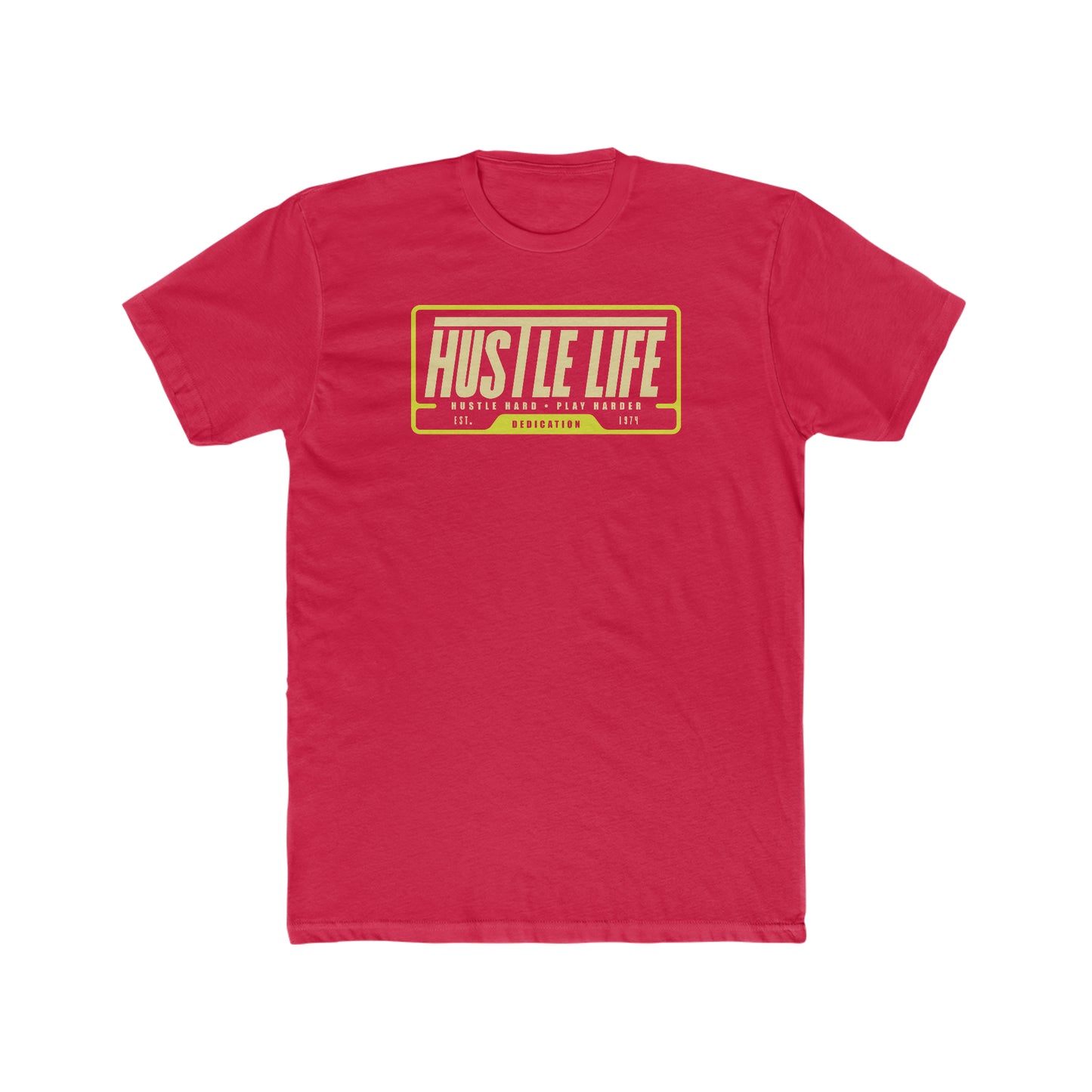Car Plate | Hustle Life | Cotton Crew Tee