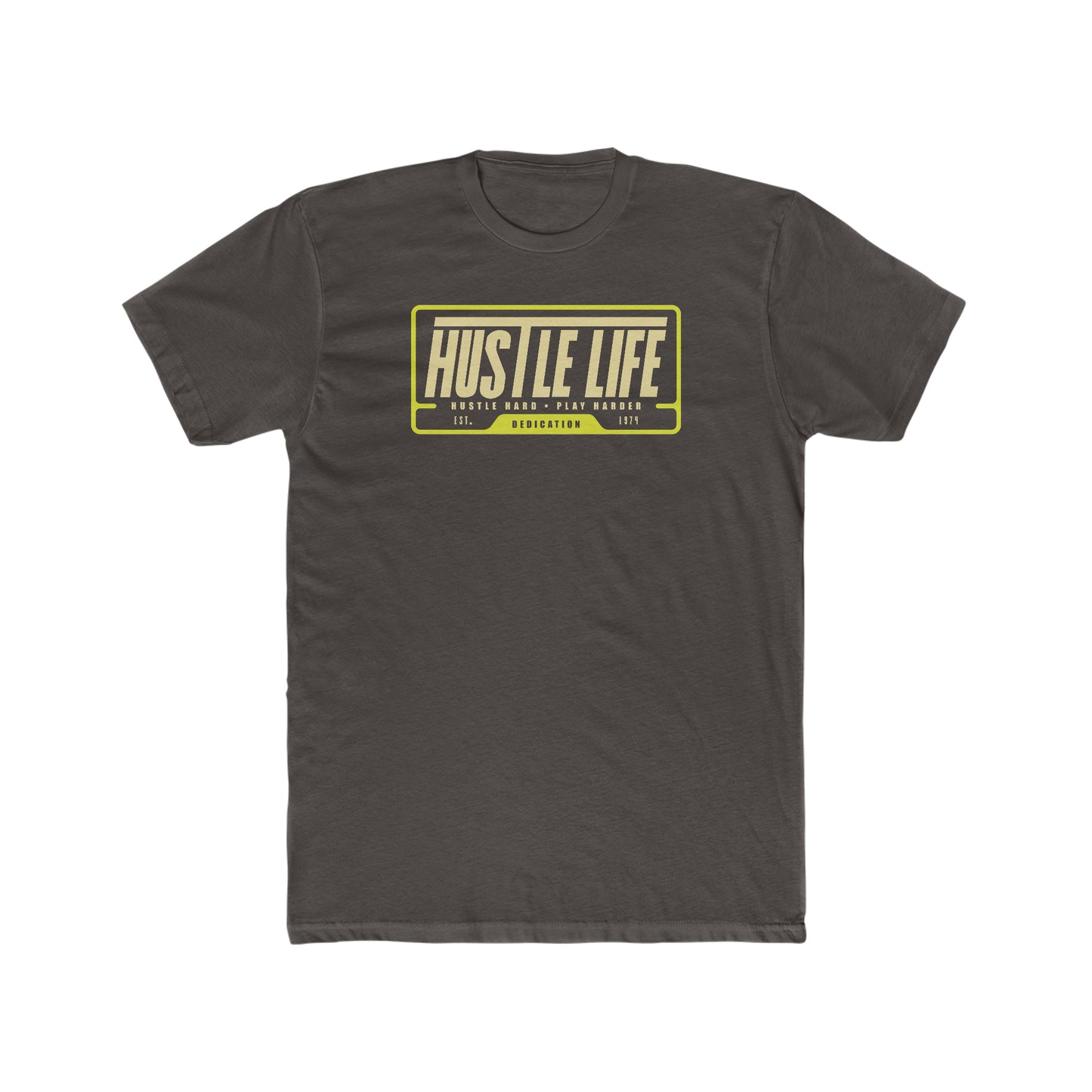 Car Plate | Hustle Life | Cotton Crew Tee