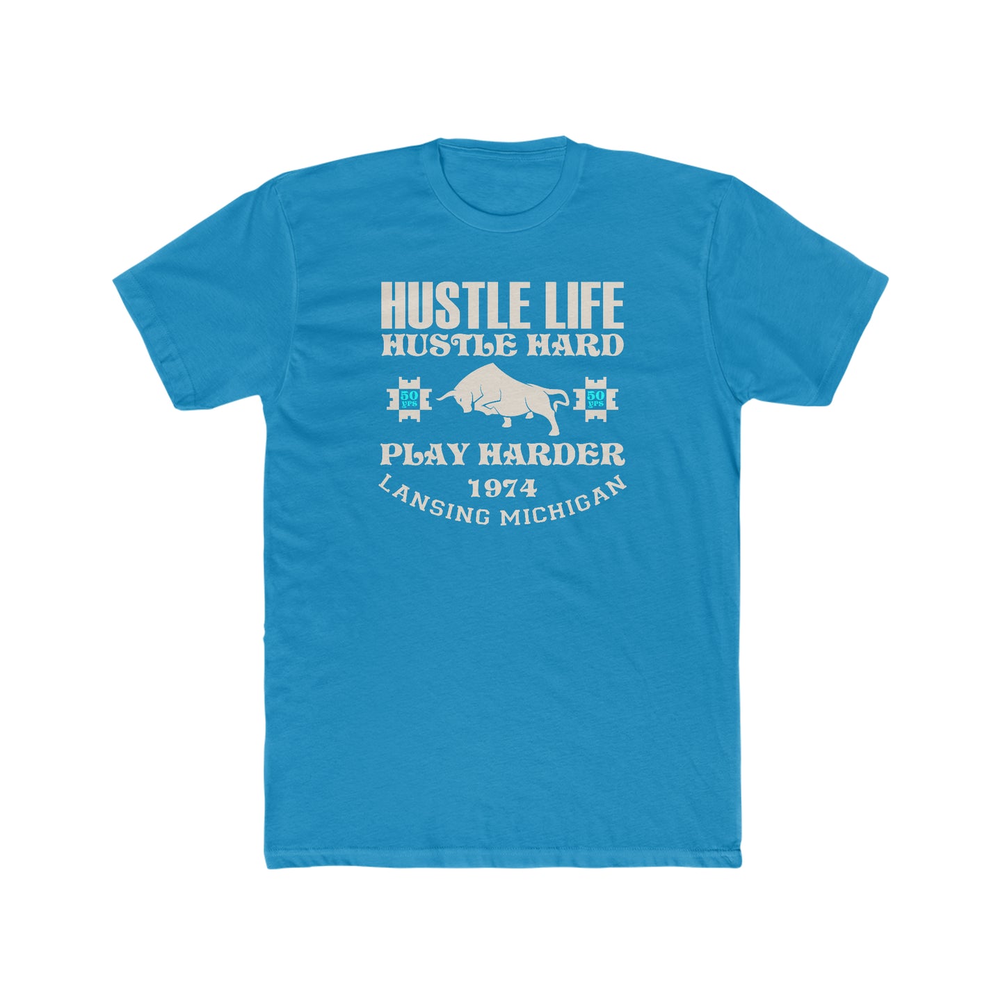 Western Flare | Hustle Life | Cotton Crew Tee