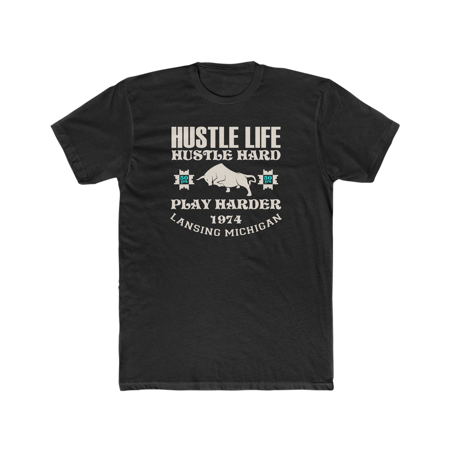 Western Flare | Hustle Life | Cotton Crew Tee