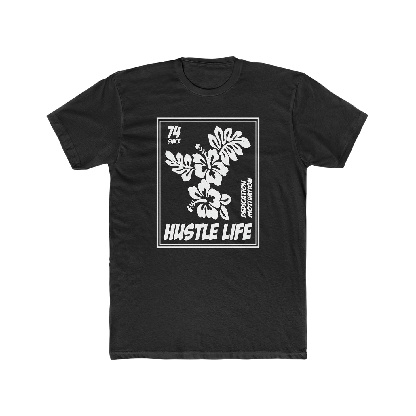 Flower Stamp | Hustle Life | Cotton Crew Tee