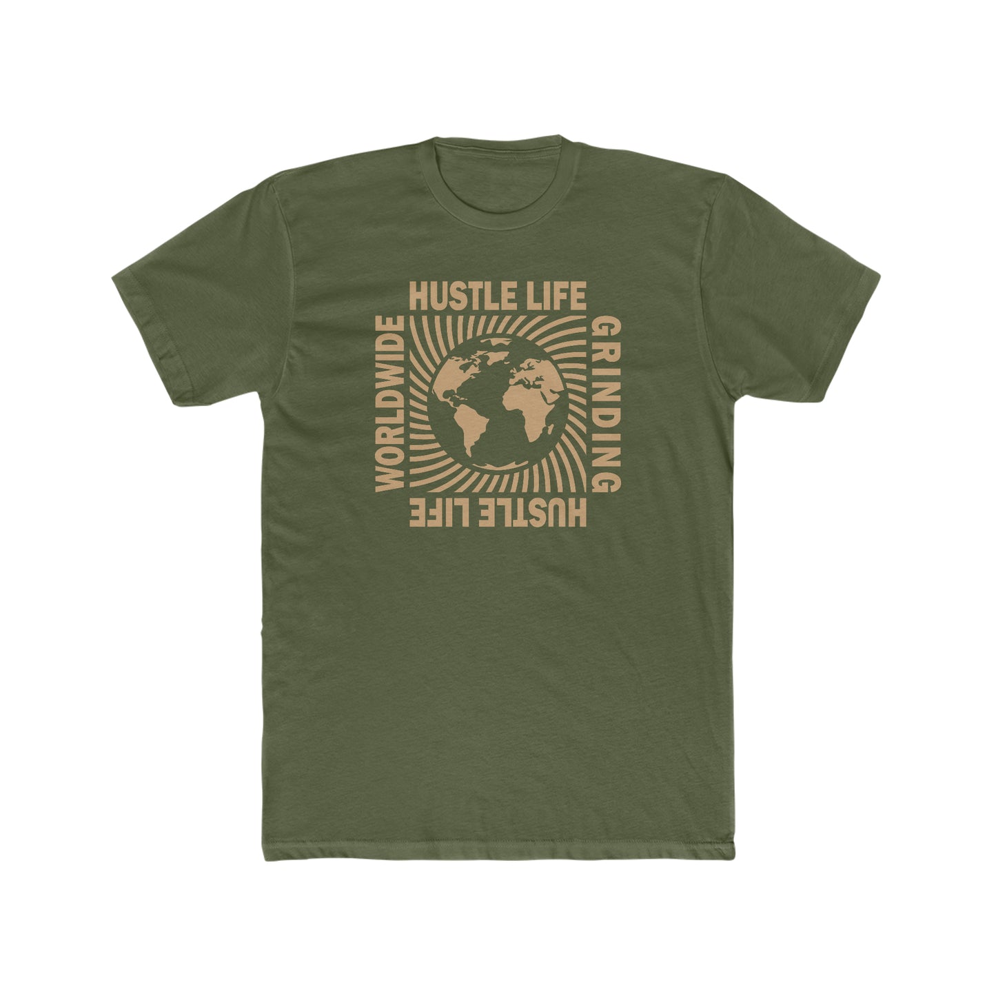 Worldwide Grinding | Hustle Life | Cotton Crew Tee