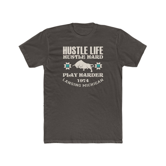 Western Flare | Hustle Life | Cotton Crew Tee
