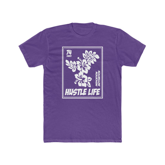 Flower Stamp | Hustle Life | Cotton Crew Tee
